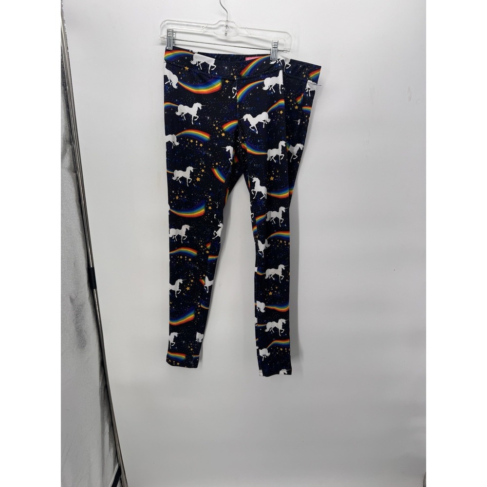Tipsy Elves Unicorn Rainbow Legging Size XL Blue LGBTQ Comic Kid Core